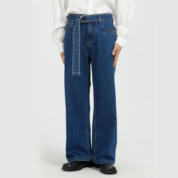 men retro belt casual loose straight jeans pant male japan korea streetwear vintage denim pants, Blue
men retro belt casual loose straight jeans pant male japan korea streetwear vintage denim pants, Blue
