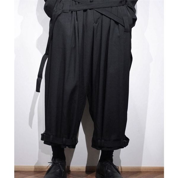 nine-point with straps men's adjustable yamamoto wind yohji autumn and winter black ribbon feet trousers 201218
nine-point with straps men's adjustable yamamoto wind yohji autumn and winter black ribbon feet trousers 201218