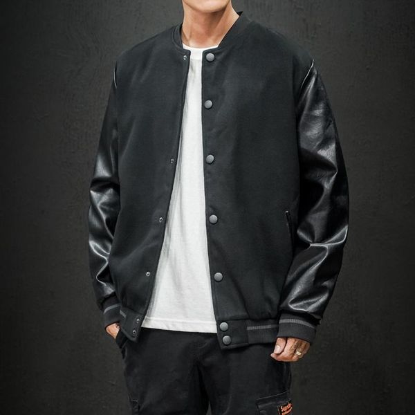 men's jackets fashion autumn buttons cotton sportswear patchwork loose casual jacket leather sleeve coat men overcoat, Black;brown
men's jackets fashion autumn buttons cotton sportswear patchwork loose casual jacket leather sleeve coat men overcoat, Black;brown
