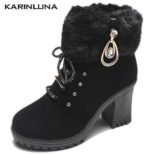 boots karin 2021 brand fashion women metal decoration round toe plarform square thick heels short plush shoes, Black
boots karin 2021 brand fashion women metal decoration round toe plarform square thick heels short plush shoes, Black