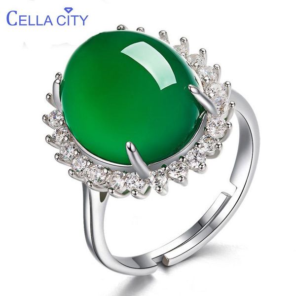 cluster rings cellacity 925 silver ring for women fine jewelry with green chalcedony gemstones ethnic holiday gift anniversary accessories, Golden;silver
cluster rings cellacity 925 silver ring for women fine jewelry with green chalcedony gemstones ethnic holiday gift anniversary accessories, Golden;silver