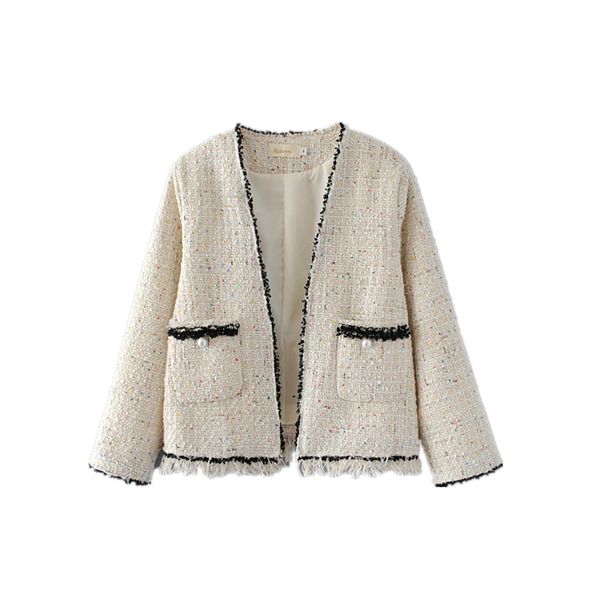 2021 new fashion women tweed jacket sequins open stitch female eleagnt coat pockets black edgeslong sleeve casual casaco femme z7au, Black;brown
2021 new fashion women tweed jacket sequins open stitch female eleagnt coat pockets black edgeslong sleeve casual casaco femme z7au, Black;brown