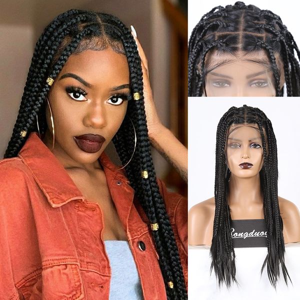 rongduoyi long dark brown hair synthetic wig braided box braids wigs for women middle part full lace wig heat resistant lace wig, Black;brown
rongduoyi long dark brown hair synthetic wig braided box braids wigs for women middle part full lace wig heat resistant lace wig, Black;brown