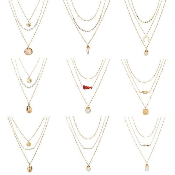 pendant necklaces trendy natural stone long bead women multi layer gold color sea shell pearl & pendants wedding charm jewelry1, Silver
pendant necklaces trendy natural stone long bead women multi layer gold color sea shell pearl & pendants wedding charm jewelry1, Silver