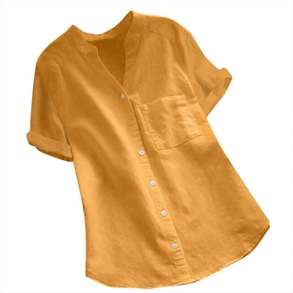 women cotton linen short sleeve shirt blouse button down summer v neck casual shirts vintage women's clothing 2021, White
women cotton linen short sleeve shirt blouse button down summer v neck casual shirts vintage women's clothing 2021, White