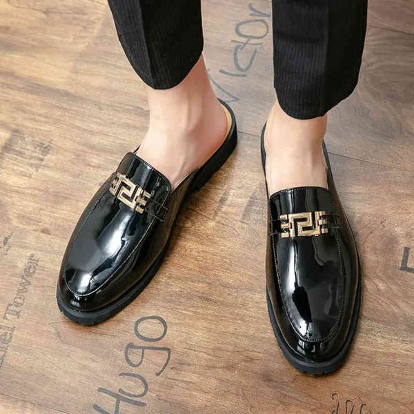 autumn trendy men pu leather semi slippers brand korean version lazy people pedal with one foot casual comfortable classic dh395, Black
autumn trendy men pu leather semi slippers brand korean version lazy people pedal with one foot casual comfortable classic dh395, Black