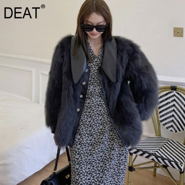 women's fur & faux deat autumn winter fashion casual loose long sleeve turn-down collar women solid color short coat temperament sg474, Black
women's fur & faux deat autumn winter fashion casual loose long sleeve turn-down collar women solid color short coat temperament sg474, Black