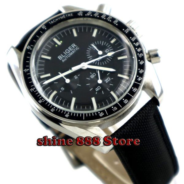 wristwatches bliger 40mm black dial date glass luxury luminous automatic movement men's watch, Slivery;brown
wristwatches bliger 40mm black dial date glass luxury luminous automatic movement men's watch, Slivery;brown