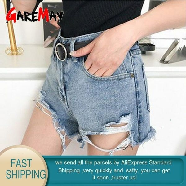 garemay women's summer shorts denim light blue distressed hight waisted black ripped jeans short for women y200822, White;black
garemay women's summer shorts denim light blue distressed hight waisted black ripped jeans short for women y200822, White;black