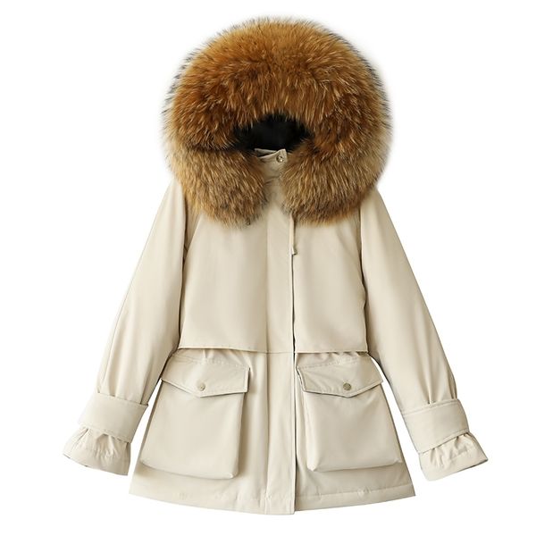 fitaylor winter jacket women large natural fox fur white duck down coat thick parkas warm sash tie up zipper down snow outerwear 201203, Black
fitaylor winter jacket women large natural fox fur white duck down coat thick parkas warm sash tie up zipper down snow outerwear 201203, Black