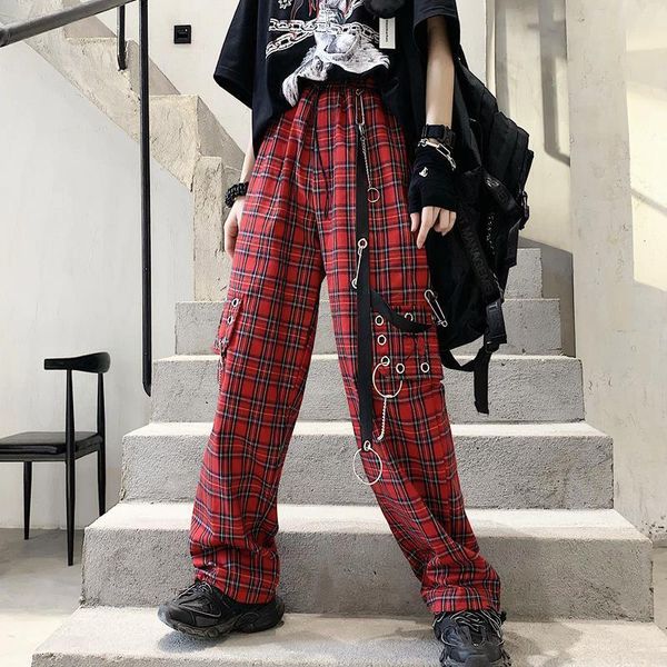 harajuku plaid streetwear chain women jogger pants punk loose casual pockets hip hop trousers straight vintage pants, Black;white
harajuku plaid streetwear chain women jogger pants punk loose casual pockets hip hop trousers straight vintage pants, Black;white