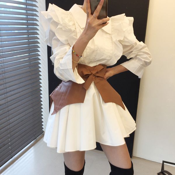 2021 new women shirts long sleeve turn-neck high mini solid white defined waist with belt tunic enrd, Black;gray
2021 new women shirts long sleeve turn-neck high mini solid white defined waist with belt tunic enrd, Black;gray