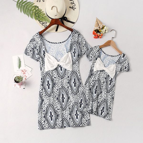 2020 style parent-child dresses big bow halter mother women's dress mother women's dress, Blue
2020 style parent-child dresses big bow halter mother women's dress mother women's dress, Blue