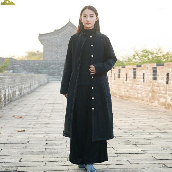johnature women cotton coats winter parkas vintage button loose 2020 new o-neck long sleeve solid color warm soft women parkas1, Black
johnature women cotton coats winter parkas vintage button loose 2020 new o-neck long sleeve solid color warm soft women parkas1, Black