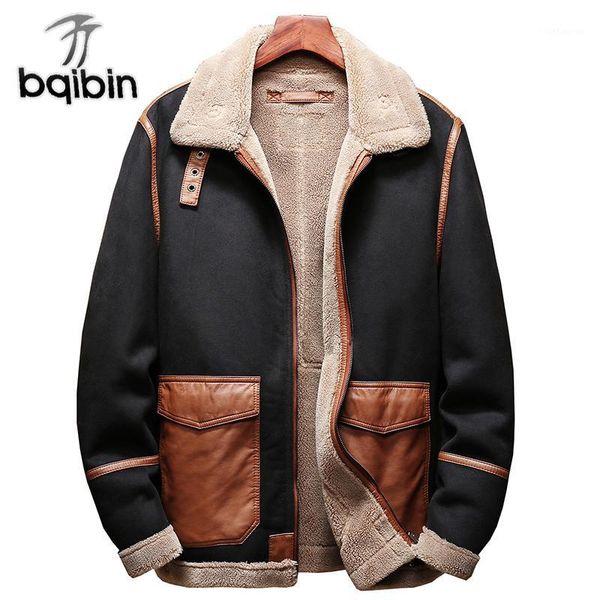 2018 new m-5xl men leather warm winter jacket suede leather patchwork outwear turn-down collar pocket1, Black
2018 new m-5xl men leather warm winter jacket suede leather patchwork outwear turn-down collar pocket1, Black