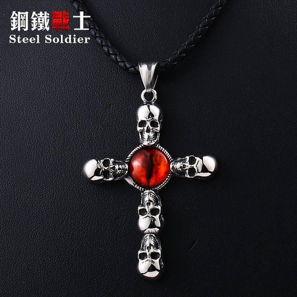 pendant necklaces steel soldier 2021 products skull men chain cross necklace 316 stainless jewelry, Silver 
pendant necklaces steel soldier 2021 products skull men chain cross necklace 316 stainless jewelry, Silver
