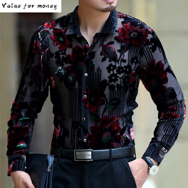 luxury lace men shirt club party prom transparent male shirt frolal print wedding marriage chemise homme 5xl lace shirt c1212, White;black
luxury lace men shirt club party prom transparent male shirt frolal print wedding marriage chemise homme 5xl lace shirt c1212, White;black