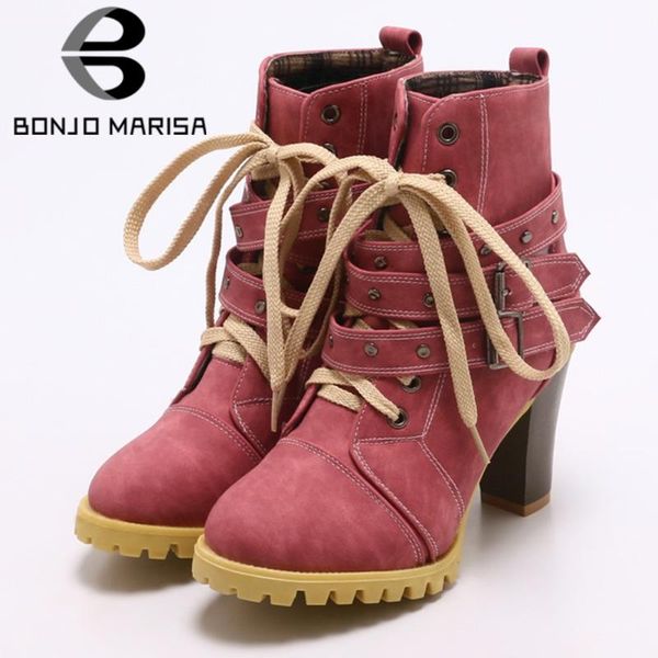 boots bonjomarisa retro girl solid round toe shoes lace high heels winter buckle platform women fashion woman, Black
boots bonjomarisa retro girl solid round toe shoes lace high heels winter buckle platform women fashion woman, Black