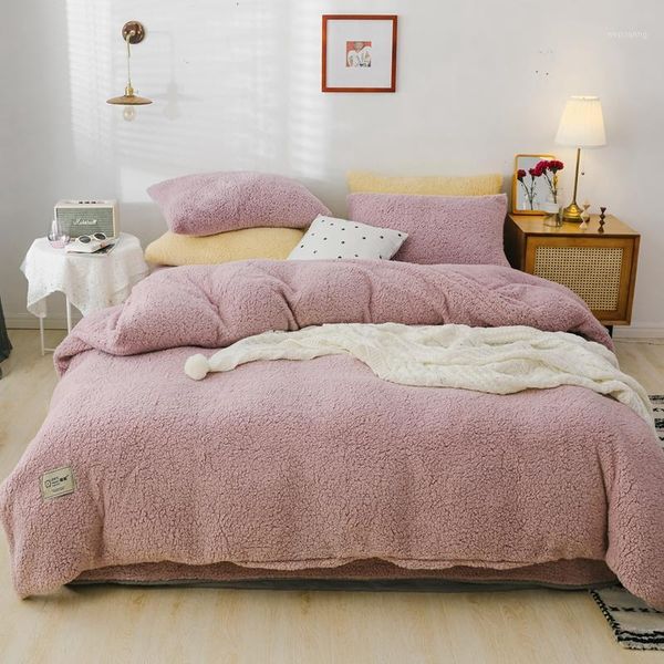 winter thick fleece bedding set both sides warm lambs wool duvet cover set bed sheet pillowcases single king size1
winter thick fleece bedding set both sides warm lambs wool duvet cover set bed sheet pillowcases single king size1
