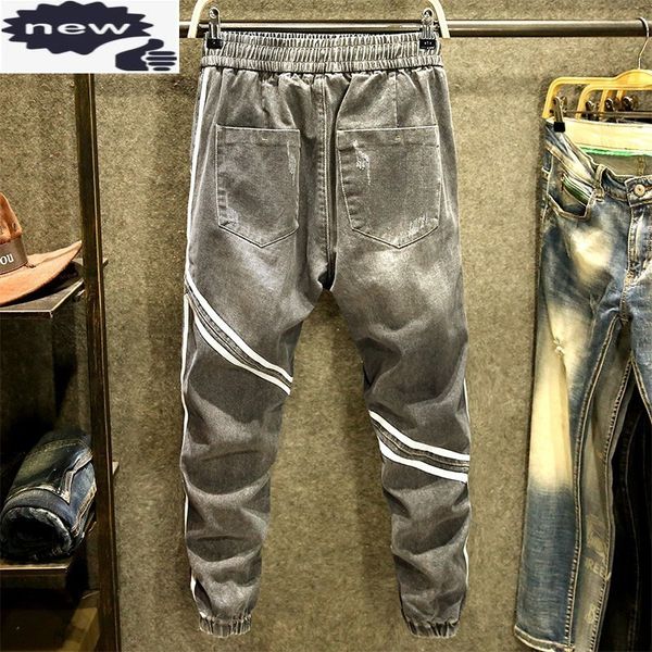 vintage gray ankle length trousers mens jeans korean fashion splice lace up loose harem autumn casual men denim pants h1209, Blue
vintage gray ankle length trousers mens jeans korean fashion splice lace up loose harem autumn casual men denim pants h1209, Blue