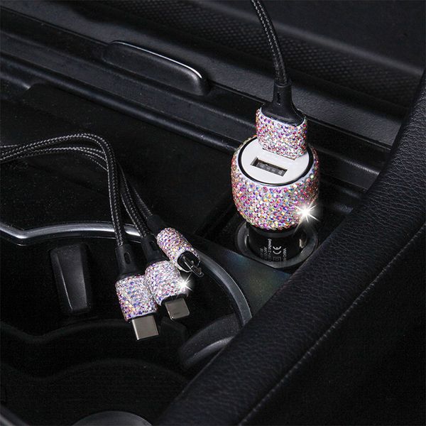car charger phone charging cable data line universal adapter charging diamond bling dual usb car decorations decor for mobile phone dhl
car charger phone charging cable data line universal adapter charging diamond bling dual usb car decorations decor for mobile phone dhl