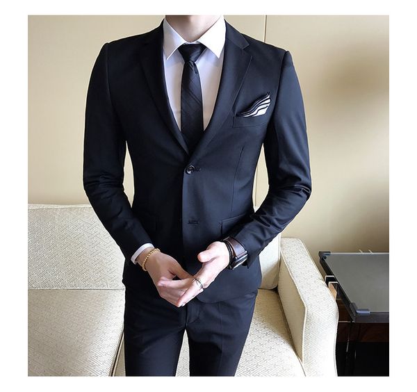 autumn and winter korean style slim two-button men's suit suit groom basic suit three-piece solid color man, White;black
autumn and winter korean style slim two-button men's suit suit groom basic suit three-piece solid color man, White;black