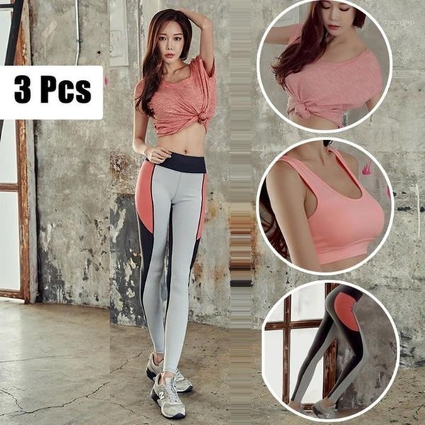 2020 women tracksuit bra+trousers+shirt 3 pcs yoga set patchwork running fitness jogging leggings gym sportswear workout clothes1, White;red
2020 women tracksuit bra+trousers+shirt 3 pcs yoga set patchwork running fitness jogging leggings gym sportswear workout clothes1, White;red