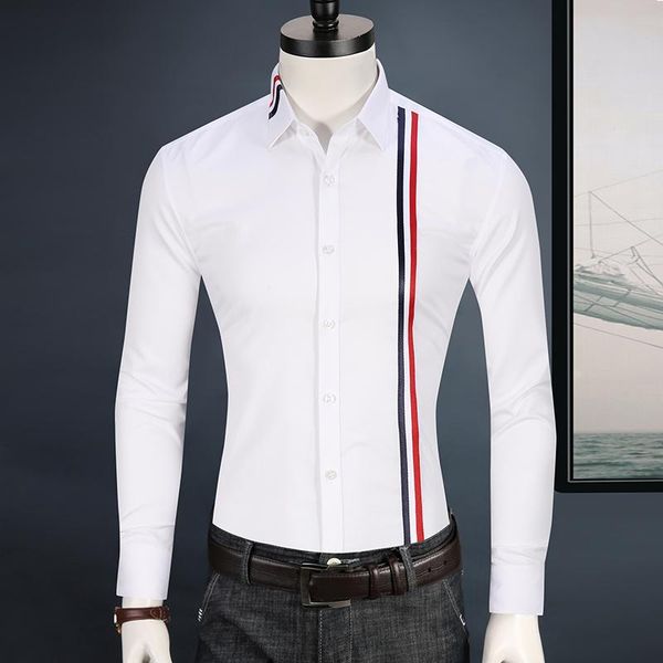 men's casual shirts preview 2021 men long sleeve dress mens solid with multicolor striped slim fit shirt male business, White;black
men's casual shirts preview 2021 men long sleeve dress mens solid with multicolor striped slim fit shirt male business, White;black