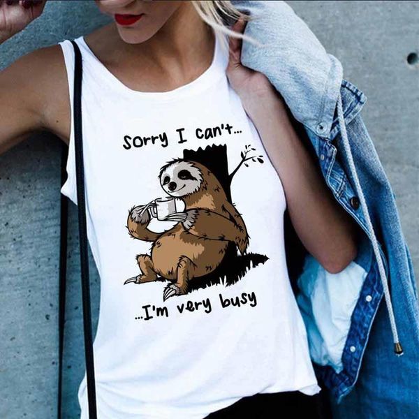 women vest tank streetwear funny sloth print 2021 summer harajuku casual sleeveless lady clothing large size s 2xl, White
women vest tank streetwear funny sloth print 2021 summer harajuku casual sleeveless lady clothing large size s 2xl, White