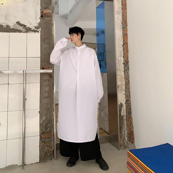 japan style long sleeve dress shirt male stand collar black white streetwear gothic loose casual long shirt man clothing b70, White;black
japan style long sleeve dress shirt male stand collar black white streetwear gothic loose casual long shirt man clothing b70, White;black
