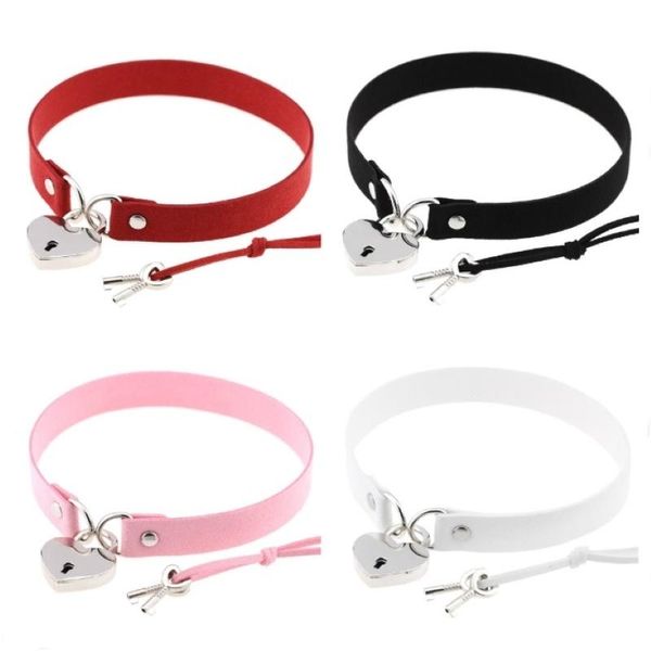 chains gothic harajuku heart with lock pendant pu leather choker vintage round key necklace anime jewelry, Silver
chains gothic harajuku heart with lock pendant pu leather choker vintage round key necklace anime jewelry, Silver
