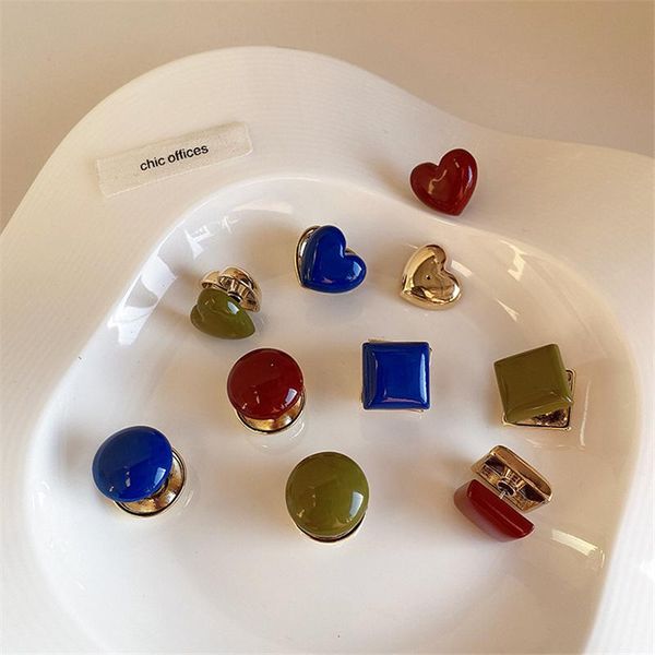 stud korean retro cute geometric round three-dimensional colorful love heart earrings for women girls aesthetic office jewelry, Golden;silver
stud korean retro cute geometric round three-dimensional colorful love heart earrings for women girls aesthetic office jewelry, Golden;silver