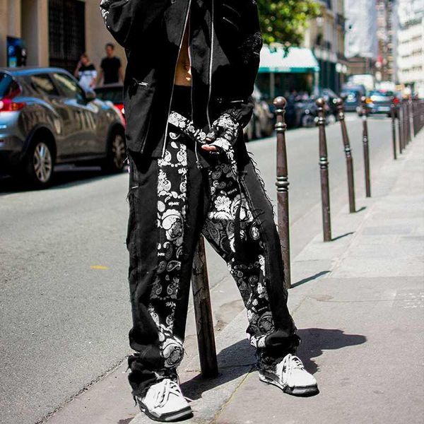 cashew print graffiti splice black jeans men hiphop rock baggy and relaxed denim pants mens lazy loose straight burr jeans1, Blue
cashew print graffiti splice black jeans men hiphop rock baggy and relaxed denim pants mens lazy loose straight burr jeans1, Blue