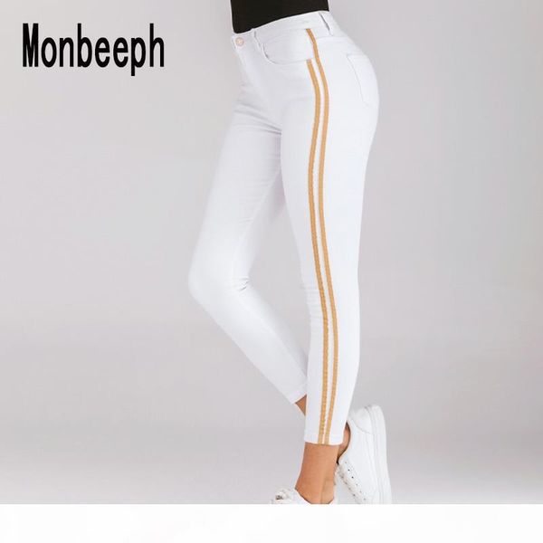 monbeeph high waist jeans woman side striped patchwork skinny jeans all matched casual pants slim white slim, Blue
monbeeph high waist jeans woman side striped patchwork skinny jeans all matched casual pants slim white slim, Blue