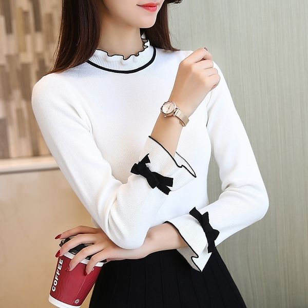 ohclothing5344 -women's sweaters new women's pullover high elastic falbala knitted lace collar all-match bottoming shirt 201023, White;black
ohclothing5344 -women's sweaters new women's pullover high elastic falbala knitted lace collar all-match bottoming shirt 201023, White;black