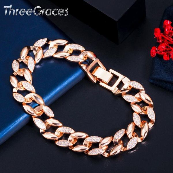 threegraces cubic zirconia paved luxury gold color cuban link chain bracelets for women trendy party jewelry gift br150, Black
threegraces cubic zirconia paved luxury gold color cuban link chain bracelets for women trendy party jewelry gift br150, Black