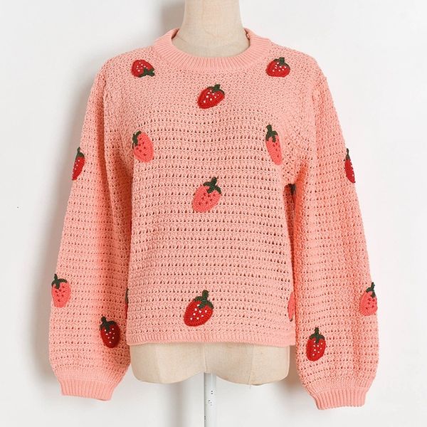 mode female crochet sweaters sweet embroidered from cartoons strawberry pullovers autumn lady flashlight chic hollow sleeves out 5mut, White;black
mode female crochet sweaters sweet embroidered from cartoons strawberry pullovers autumn lady flashlight chic hollow sleeves out 5mut, White;black