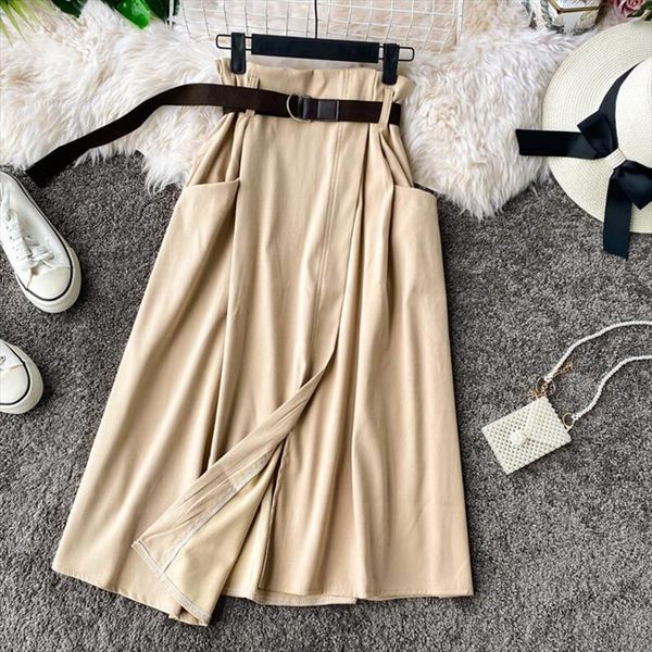 slim high waist a line skirts womens 2020 spring summer irregular elegant midi skirt korean pocket female with belt casual skirt, Black
slim high waist a line skirts womens 2020 spring summer irregular elegant midi skirt korean pocket female with belt casual skirt, Black