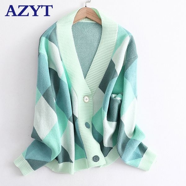 v neck knit oversize female cardigan winter argyle single-breasted women's sweater coat autumn loose knit cardigan jacket 201030, White
v neck knit oversize female cardigan winter argyle single-breasted women's sweater coat autumn loose knit cardigan jacket 201030, White