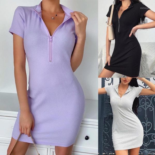 women solid color mock neck short sleeve ribbed zip bodycon mini dress perfect dress is suitable for party cocktail1, Black;gray
women solid color mock neck short sleeve ribbed zip bodycon mini dress perfect dress is suitable for party cocktail1, Black;gray