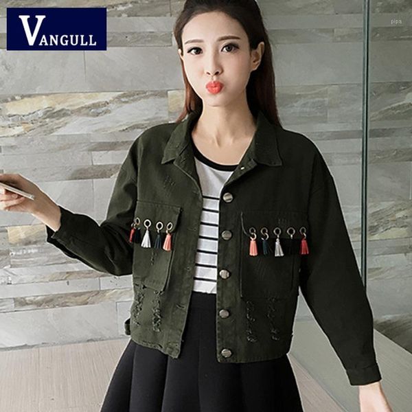 vangull spring women's clothing tassel short denim basic jackets solid slim turn-down collar single breasted jean coats 1, Black;brown
vangull spring women's clothing tassel short denim basic jackets solid slim turn-down collar single breasted jean coats 1, Black;brown