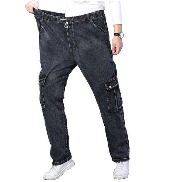 men's jeans mcikkny loose casual pants elastic waist straight denim trousers male high plus size 29-46, Blue
men's jeans mcikkny loose casual pants elastic waist straight denim trousers male high plus size 29-46, Blue
