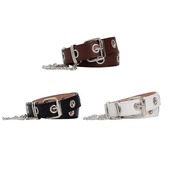 fashion pu leather belt adjustable holes strap waistband punk chain belts, Black;brown
fashion pu leather belt adjustable holes strap waistband punk chain belts, Black;brown