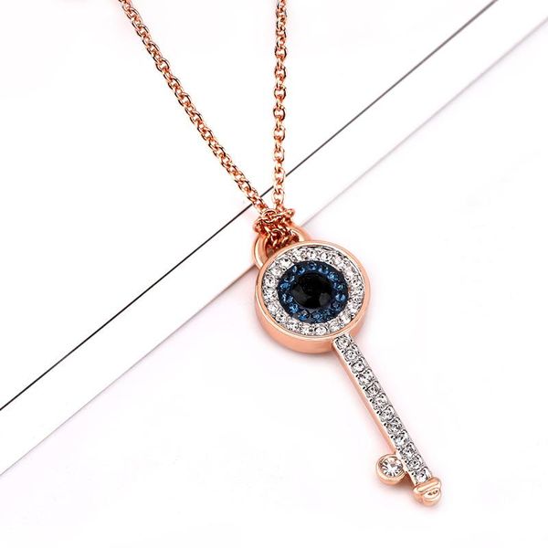 eye of the demon rose gold key necklace female contracted joker collarbone chain, Silver
eye of the demon rose gold key necklace female contracted joker collarbone chain, Silver