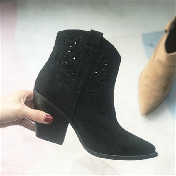 2020 winter back femme ankle cowboy pointed toe high heels zipper boots thick for runway woman shoes 0310, Black
2020 winter back femme ankle cowboy pointed toe high heels zipper boots thick for runway woman shoes 0310, Black