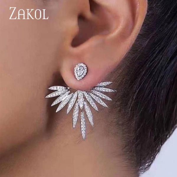 dangle & chandelier zakol 2021 elegant feather shape white gold earrings good quality zircon jewelry party stud for women fsep2539, Silver
dangle & chandelier zakol 2021 elegant feather shape white gold earrings good quality zircon jewelry party stud for women fsep2539, Silver