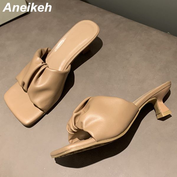 aneikeh new casual women's shoes patchwork thin heel leisure summer slip on head peep toe slides fashion ladies concise pleated c0129, Black
aneikeh new casual women's shoes patchwork thin heel leisure summer slip on head peep toe slides fashion ladies concise pleated c0129, Black