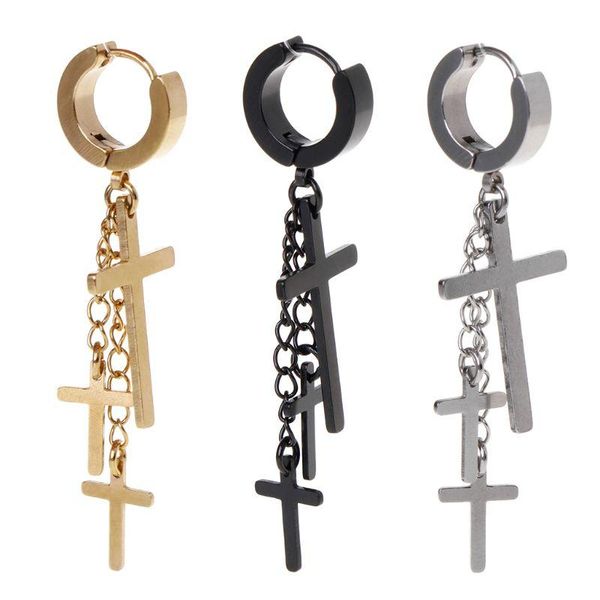 stud 1pc design punk earrings cross pendant dangle long drop chain tassel titanium steel women men jewelry charms brincos hanging, Golden;silver
stud 1pc design punk earrings cross pendant dangle long drop chain tassel titanium steel women men jewelry charms brincos hanging, Golden;silver