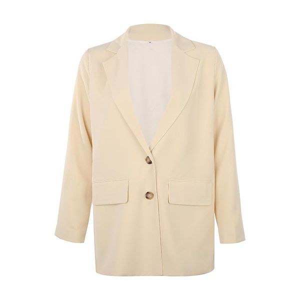 2021 new spring and autumn beige solid color lapel loose casual temperament personality commuting mid-length suit jacket women, White;black
2021 new spring and autumn beige solid color lapel loose casual temperament personality commuting mid-length suit jacket women, White;black