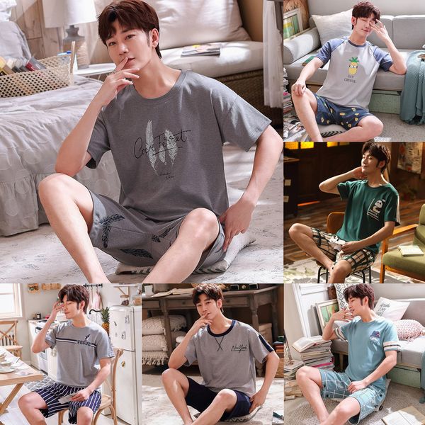 men's pajamas set summer short-sleeve 100% cotton nightwear home wear suits simple fashion sleepwear for men multiple choices q1216, Black;white
men's pajamas set summer short-sleeve 100% cotton nightwear home wear suits simple fashion sleepwear for men multiple choices q1216, Black;white